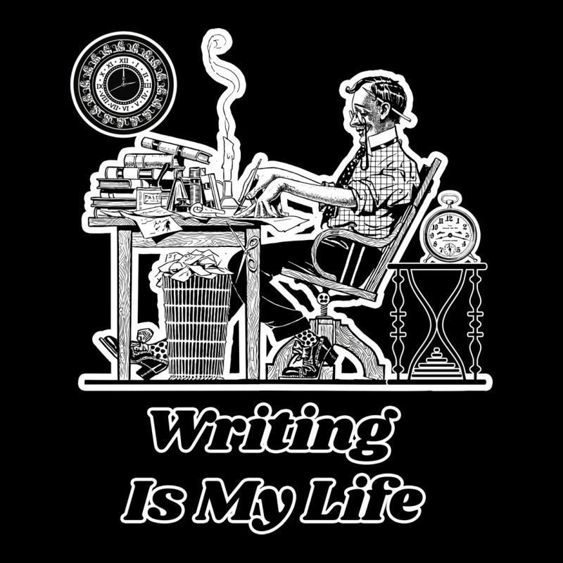 Writing Is My Life Retro Illustration Design For T V-Neck Tee by hecnepipars2 | Artistshot