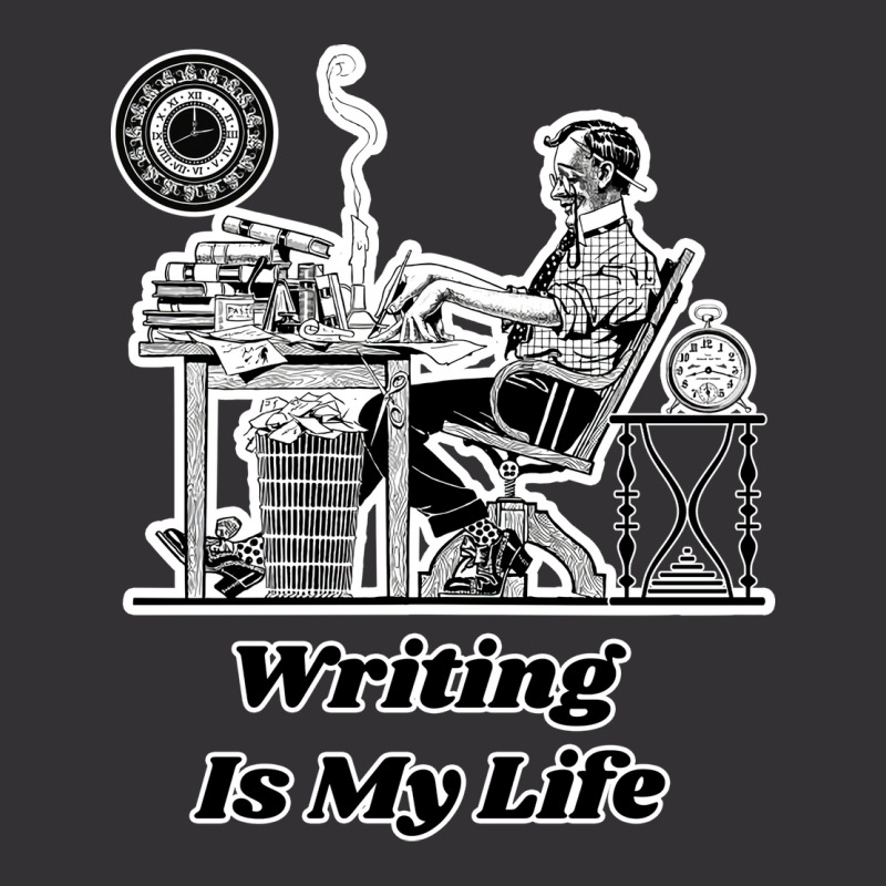 Writing Is My Life Retro Illustration Design For T Vintage Hoodie by hecnepipars2 | Artistshot