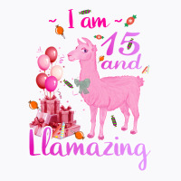 I Am 15 Years Old And Llamazing 15th Llama Birthda T-shirt | Artistshot