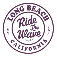 Long Beach California Ride The Wave Badge Tumblr V-neck Tee | Artistshot