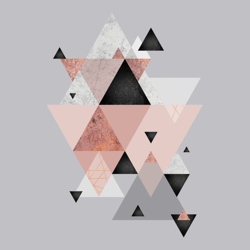 Geometric Compilation In Rose Gold And Blush Pink Pocket T-shirt | Artistshot