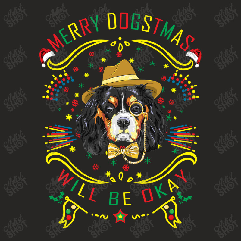 Merry Dogstmas Will Be Okay Merry Christmas, Funny Ladies Fitted T-Shirt by lorismerch | Artistshot