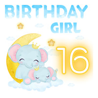 Cute Elephant 16th Birthday Girl Red Men's T-shirt Pajama Set | Artistshot