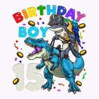 15th Birthday T Rex Birthday Boy Funny Tank Top | Artistshot