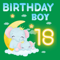 Cute Elephant 18th Birthday Boy 80s Crewneck Sweatshirt | Artistshot