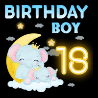 Cute Elephant 18th Birthday Boy 80s Men's Long Sleeve Pajama Set | Artistshot