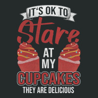 Its Ok To Stare At My Cupcakes Hipster Women's Triblend Scoop T-shirt | Artistshot