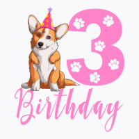 3th Birthday Corgi Blue T-shirt | Artistshot