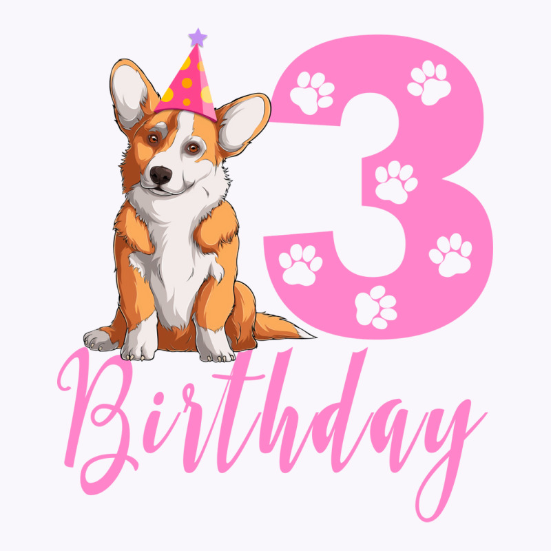 3th Birthday Corgi Blue Tank Top | Artistshot