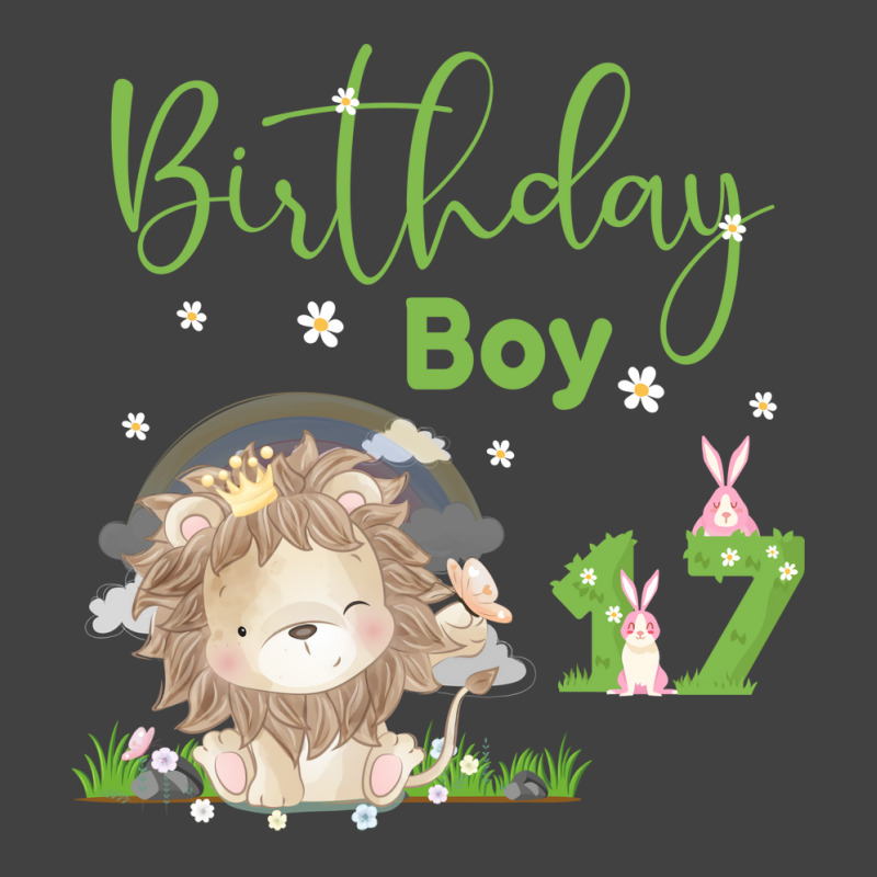 Cute Lion 17th Birthday Boy Funny Vintage T-shirt | Artistshot