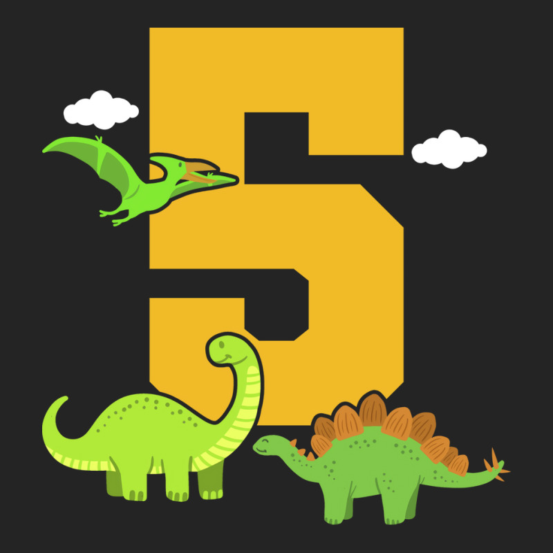 5th Birthday Dinosaur Retro 3/4 Sleeve Shirt | Artistshot