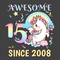 Cute Unicorn Rainbow 15th Birthday Awesome Since 2 Vintage T-shirt | Artistshot