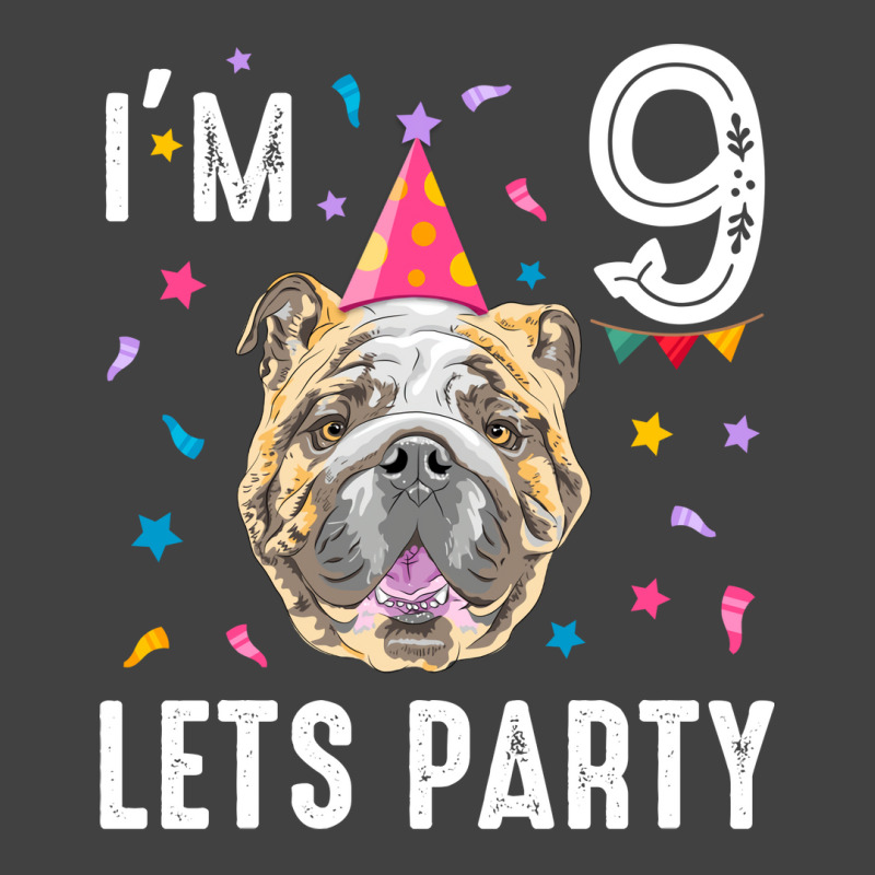 Lets Party 9th Birthday With English Bulldog Cute Vintage T-shirt | Artistshot