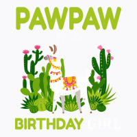 Cute Llamas Pawpaw Of The Birthday Girl Blue T-shirt | Artistshot