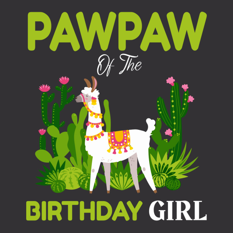 Cute Llamas Pawpaw Of The Birthday Girl Blue Vintage Hoodie | Artistshot