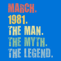 40th Birthday Man Myth Legend 1981 Hipster Graphic T-shirt | Artistshot