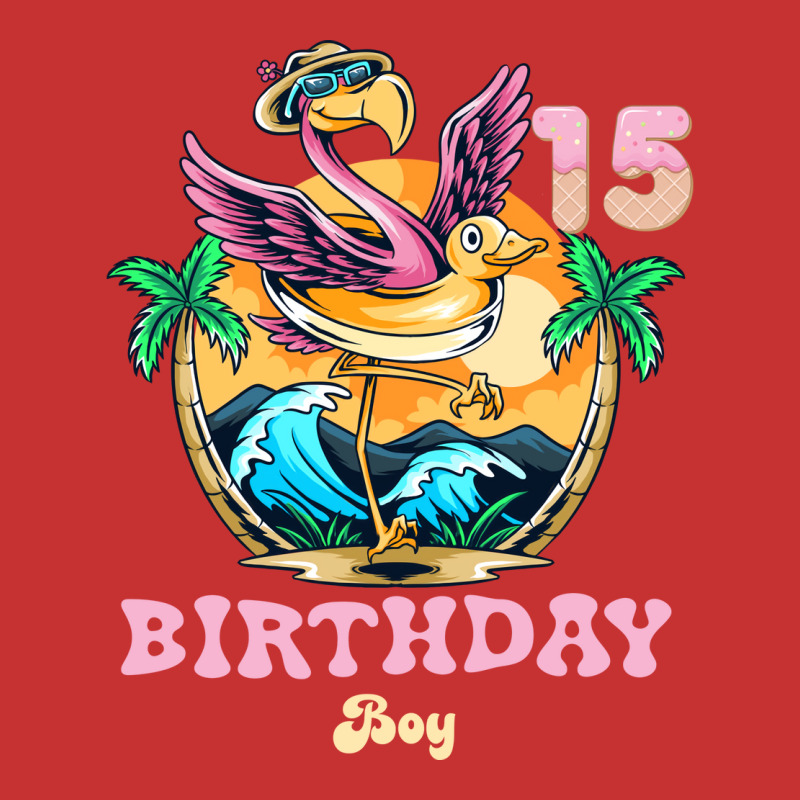 Cute Flamingo 15th Birthday Boy Vintage V-neck Tee | Artistshot