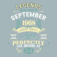 54th Birthday Decoration Legends Were Born In Sept Unisex Sherpa-lined Denim Jacket | Artistshot