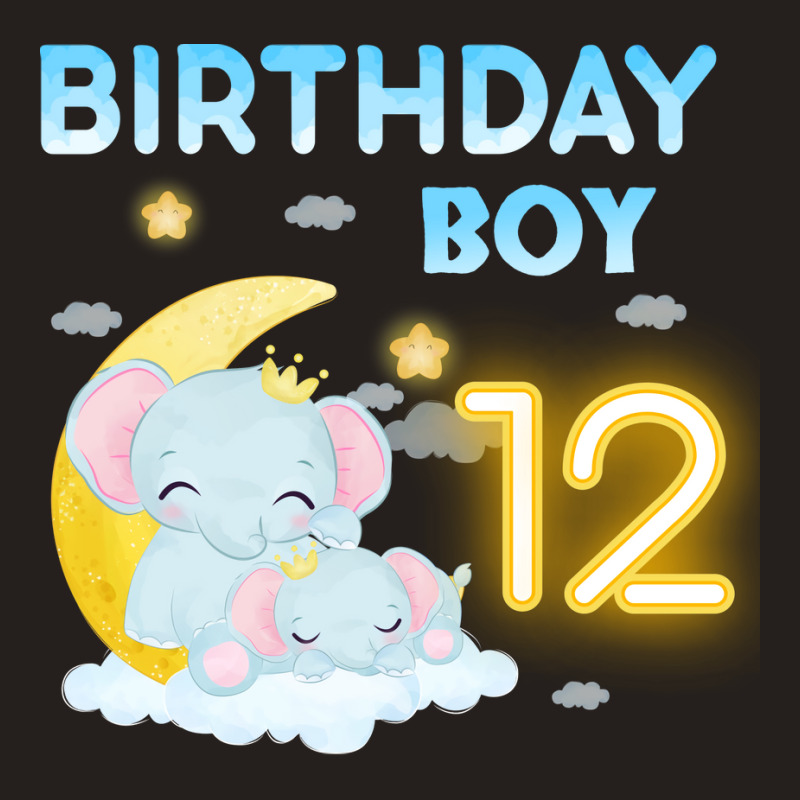 Cute Elephant 12th Birthday Boy Hipster Tank Top | Artistshot