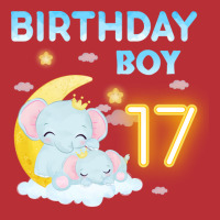 Cute Elephant 17th Birthday Boy Red T-shirt | Artistshot