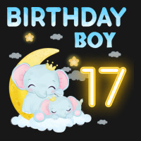 Cute Elephant 17th Birthday Boy Red Flannel Shirt | Artistshot