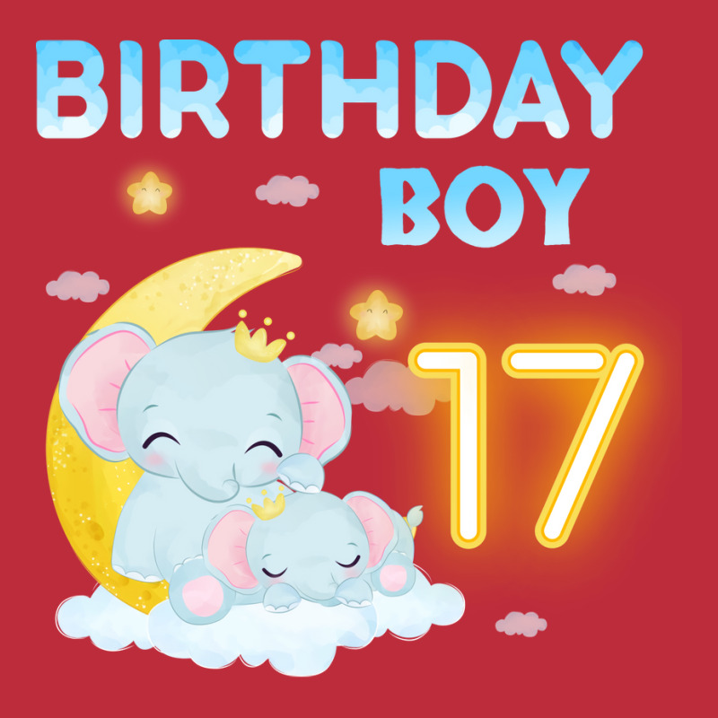 Cute Elephant 17th Birthday Boy Red Pocket T-shirt | Artistshot