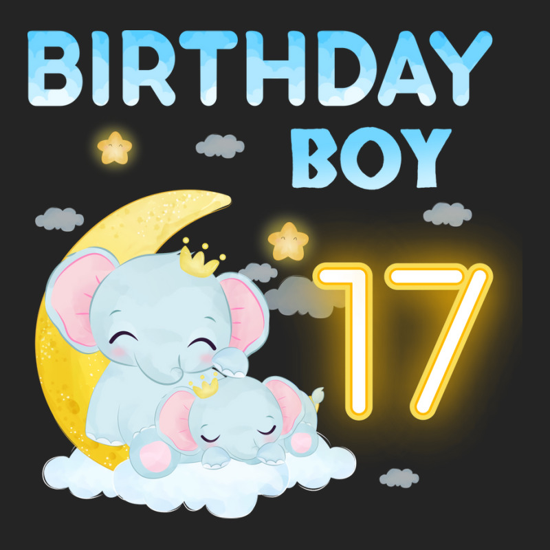 Cute Elephant 17th Birthday Boy Red 3/4 Sleeve Shirt | Artistshot