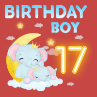 Cute Elephant 17th Birthday Boy Red Zipper Hoodie | Artistshot