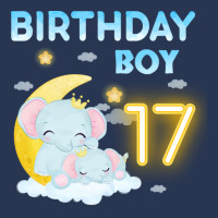 Cute Elephant 17th Birthday Boy Red Men Denim Jacket | Artistshot