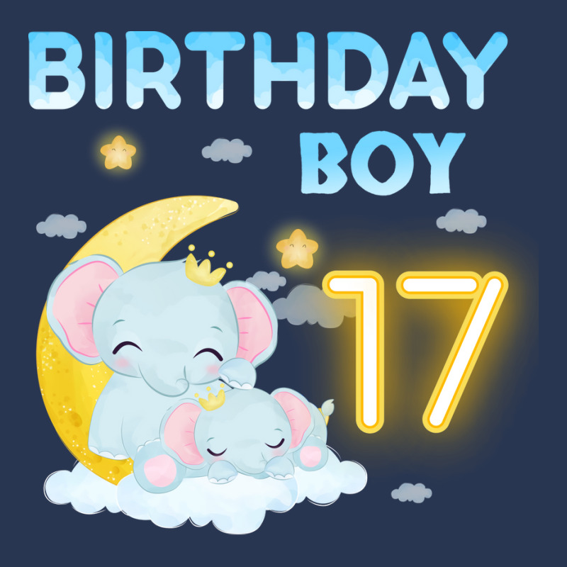 Cute Elephant 17th Birthday Boy Red Men Denim Jacket | Artistshot