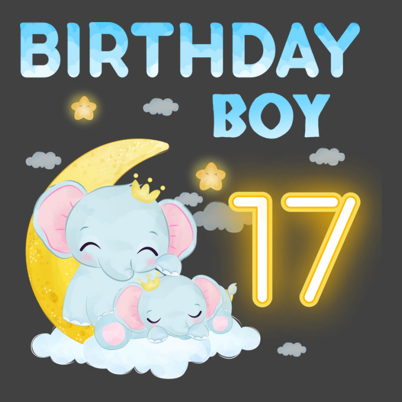 Cute Elephant 17th Birthday Boy Red Vintage T-shirt | Artistshot