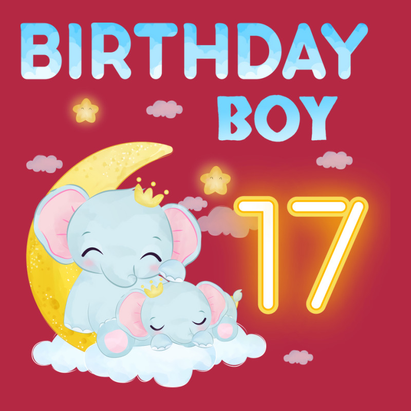 Cute Elephant 17th Birthday Boy Red Champion Hoodie | Artistshot