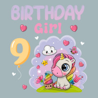 Cute Unicorn 9th Birthday Girl Blue Unisex Sherpa-lined Denim Jacket | Artistshot