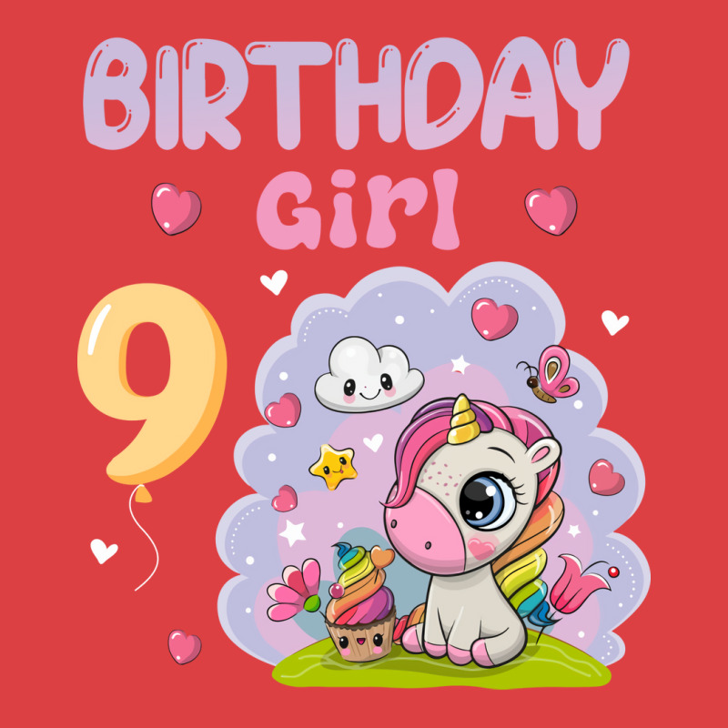 Cute Unicorn 9th Birthday Girl Blue Tank Top | Artistshot