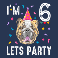 Lets Party 6th Birthday With English Bulldog Cool Men Denim Jacket | Artistshot