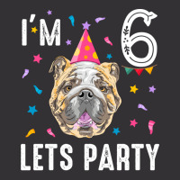 Lets Party 6th Birthday With English Bulldog Cool Vintage Hoodie | Artistshot