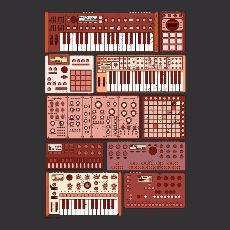 Synthesizers And Electronic Music Instruments Funn Vintage Hoodie And Short Set | Artistshot