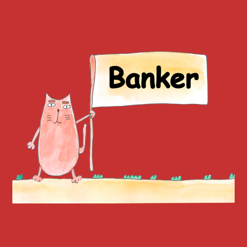 Banker Profession Work Job Cat Shows A Banner With V-neck Tee | Artistshot