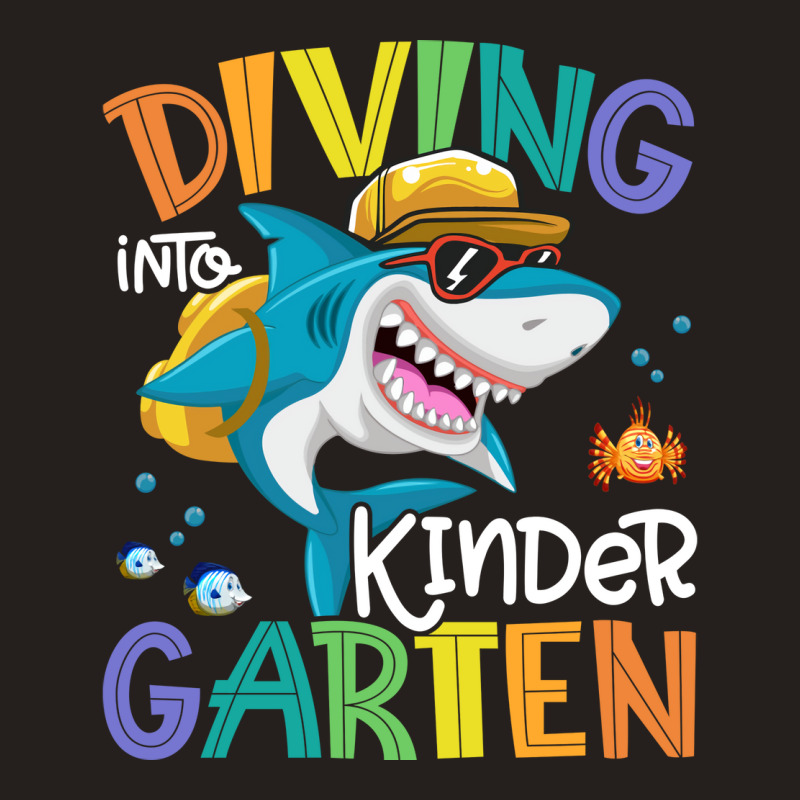 Diving Into Kindergarten Shark Backpack Back To Sc Tank Top by civileromeah | Artistshot