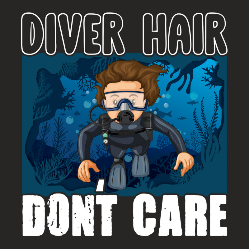 Diver Hair Dont Care Scuba Diving Diver Girl Ladies Fitted T-Shirt by nossyhinzent | Artistshot