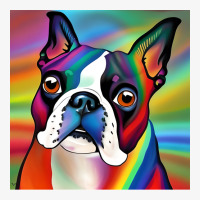 Boston Terrier Rainbow Painting Trending Boy Ladies Fitted T-shirt | Artistshot