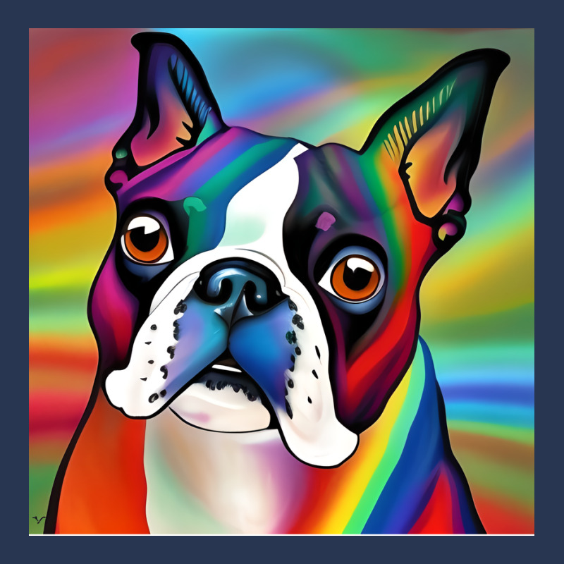 Boston Terrier Rainbow Painting Trending Boy Ladies Denim Jacket by liljongadesen | Artistshot