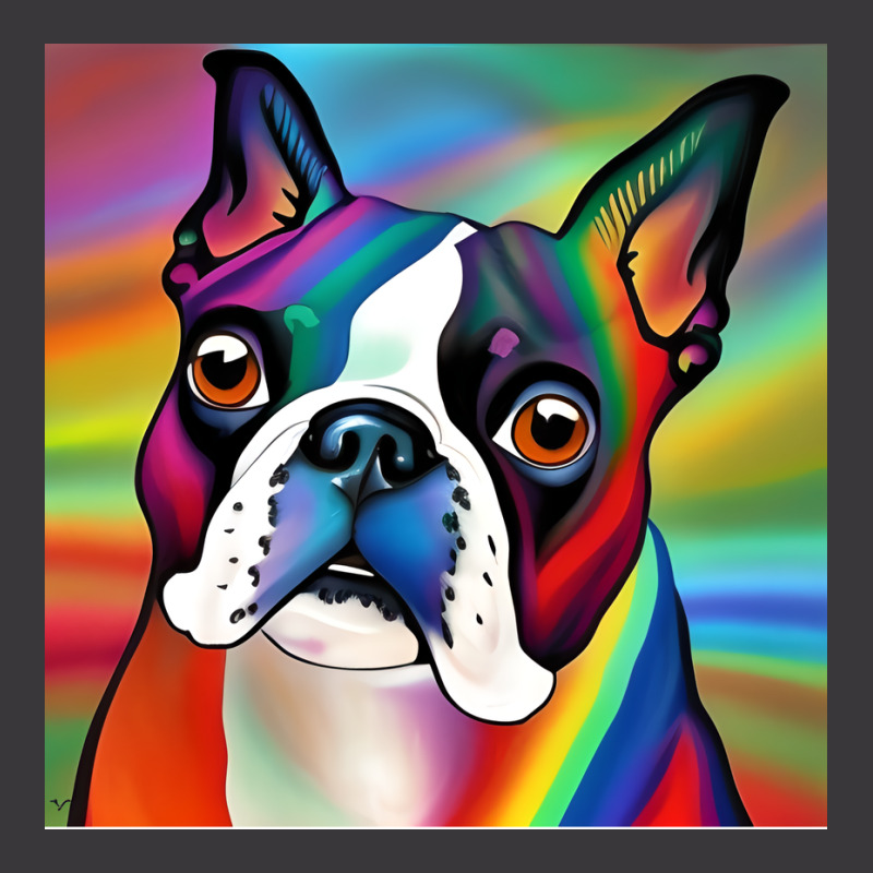 Boston Terrier Rainbow Painting Trending Boy Ladies Curvy T-Shirt by liljongadesen | Artistshot