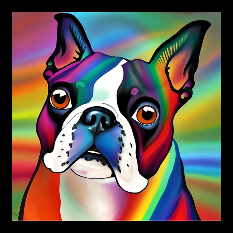 Boston Terrier Rainbow Painting Trending Boy Cropped Hoodie by liljongadesen | Artistshot