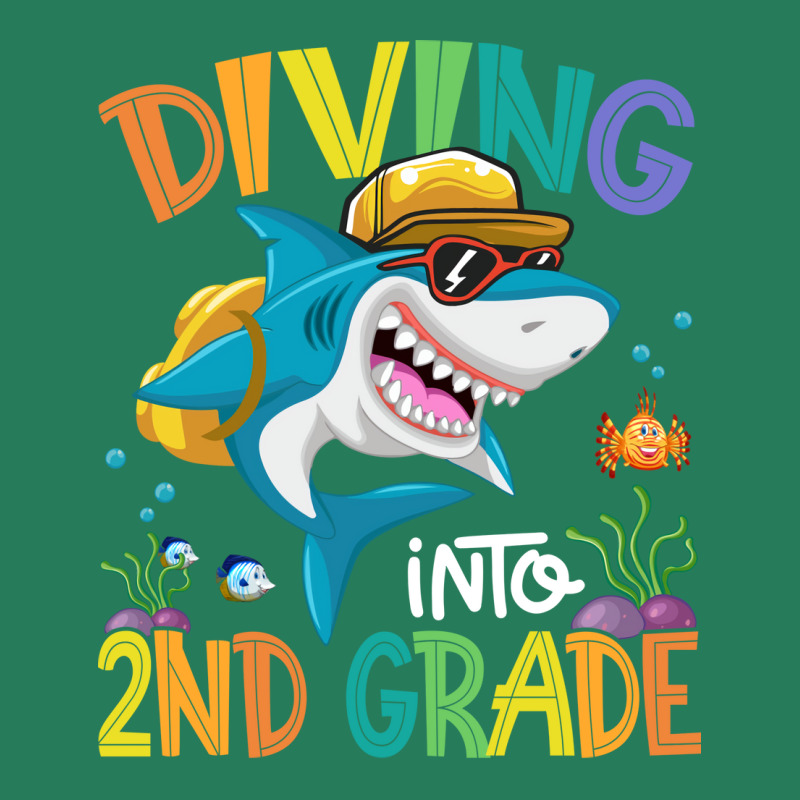 Diving Into 2nd Grade Shark Backpack Back To Schoo T-shirt | Artistshot