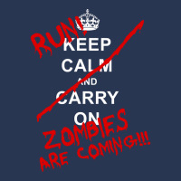 Keep Calm And Carry On   Run! Zombies Are Coming! Men Denim Jacket | Artistshot