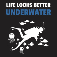 Life Looks Better Underwater Diving Diver Yellow 7 T-shirt | Artistshot