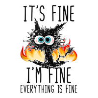 It S Fine I M Fine Everything Is Fine Funny Cat Ta V-neck Tee | Artistshot