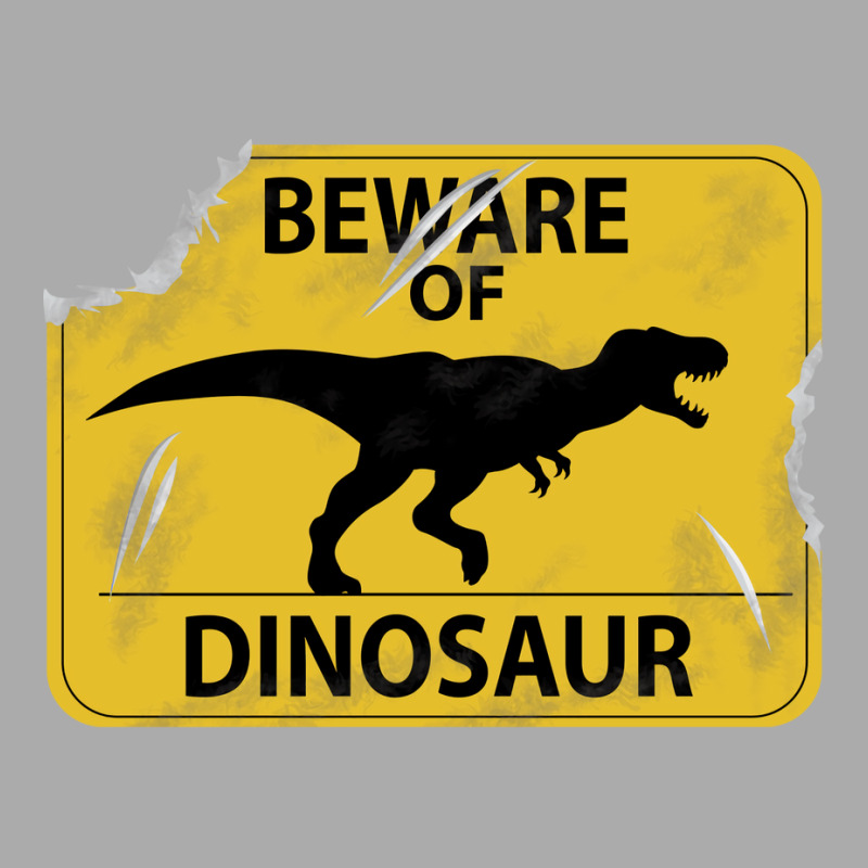 Damaged Beware Of Dinosaur Sign Girl T-shirt | Artistshot