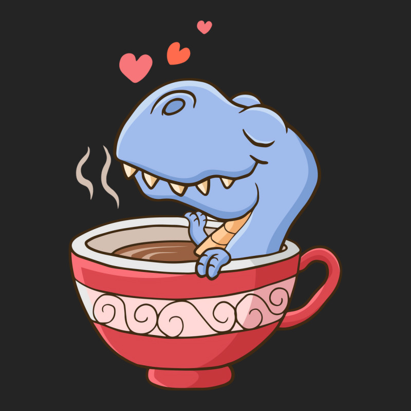 Cute Dinosaur Drinking Coffee Dinosaur Lover Costu 3/4 Sleeve Shirt | Artistshot